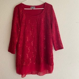 JM Collection Women’s red top